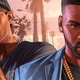 A close up of GTA V characters Lamar and Franklin.